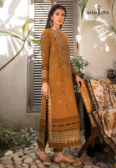 ASIM JOFA-3PC LAWN EMBROIDERED WITH MONARK PTINT DUPATTA & TROUSR-BIC-3537