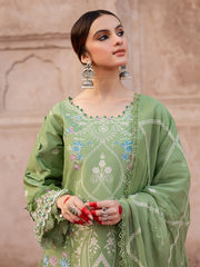 MAHNUR - 3PC LAWN EMBROIDERED SHIRT WITH CHIFFON EMBROIDERED DUPATTA AND TROUSER-BIC-3778