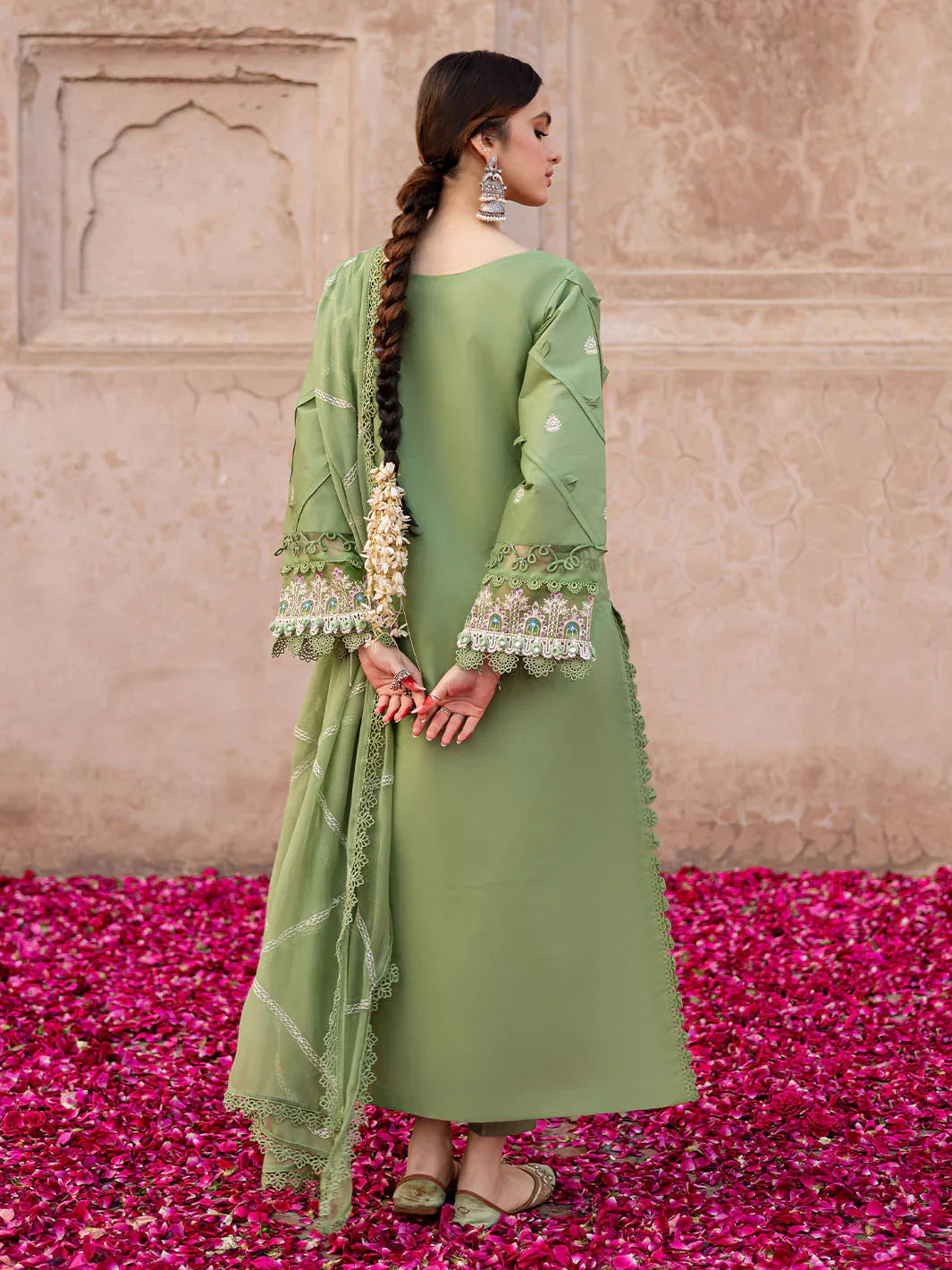 MAHNUR - 3PC LAWN EMBROIDERED SHIRT WITH CHIFFON EMBROIDERED DUPATTA AND TROUSER-BIC-3778