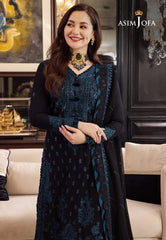 ASIM JOFA-3PC LAWN EMBROIDERED SHIRT WITH BAMBER CHIFFON EMBROIDERED DUPATTA AND LAWN TROUSER-BIC-3591
