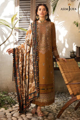 ASIM JOFA-3PC LAWN EMBROIDERED WITH MONARK PTINT DUPATTA & TROUSR-BIC-3537