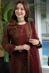 ASIM JOFA-3PC LAWN EMBROIDERED SHIRT WITH LAWN EMBROIDERED DUPATTA AND TROUSER-BIC-3647