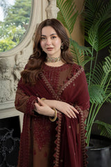 ASIM JOFA-3PC LAWN EMBROIDERED SHIRT WITH LAWN EMBROIDERED DUPATTA AND TROUSER-BIC-3647
