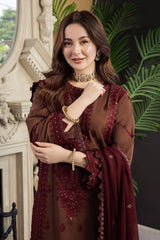 ASIM JOFA-3PC LAWN EMBROIDERED SHIRT WITH LAWN EMBROIDERED DUPATTA AND TROUSER-BIC-3647