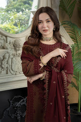 ASIM JOFA-3PC LAWN EMBROIDERED SHIRT WITH LAWN EMBROIDERED DUPATTA AND TROUSER-BIC-3647