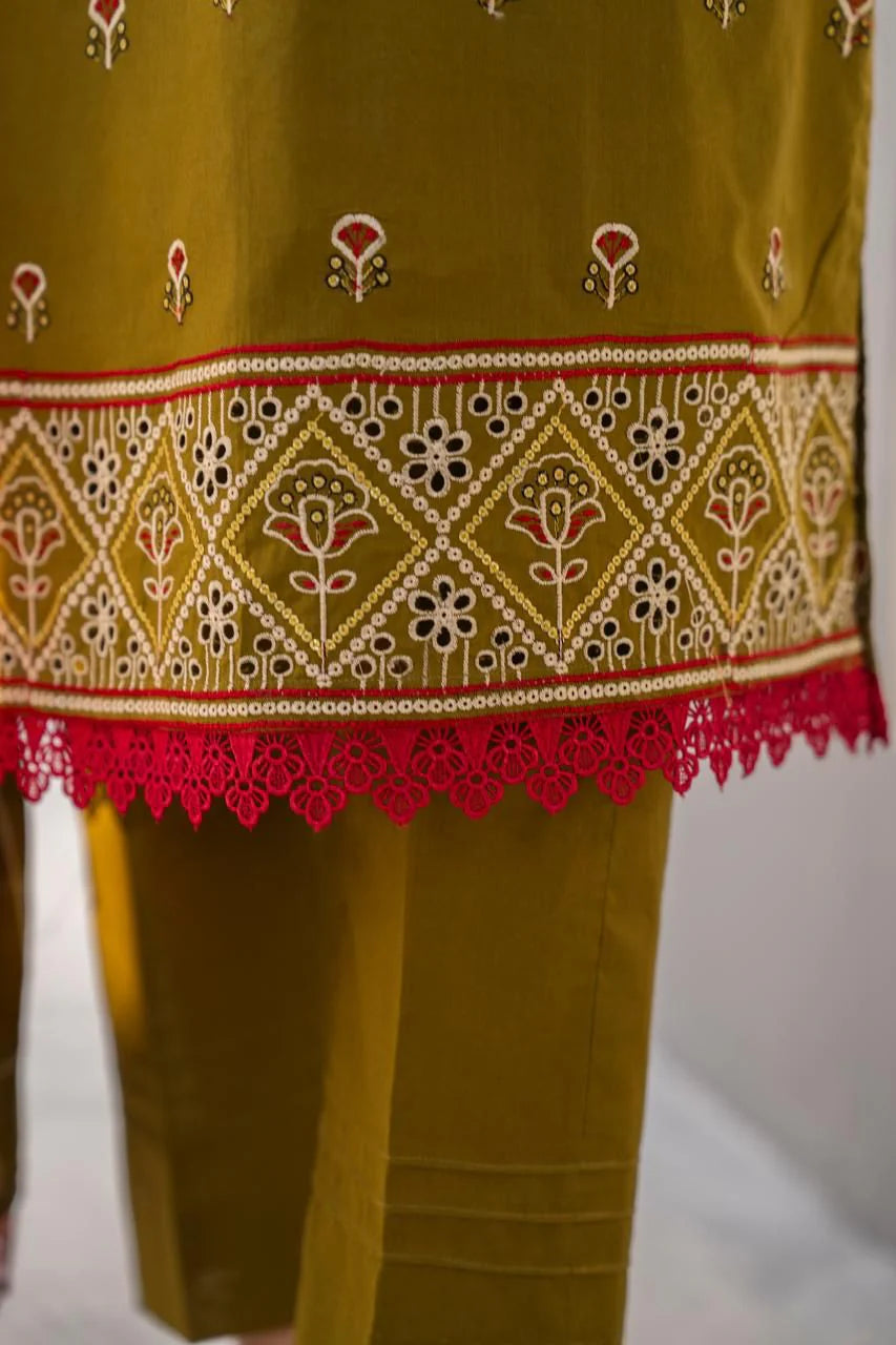 3PC LAWN EMBROIDERED SHIRT WITH LAWN EMBROIDERED READY TO WEAR DUPATTA-BIC-G01