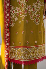 3PC LAWN EMBROIDERED SHIRT WITH LAWN EMBROIDERED READY TO WEAR DUPATTA-BIC-G01
