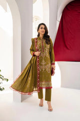 3PC LAWN EMBROIDERED SHIRT WITH LAWN EMBROIDERED READY TO WEAR DUPATTA-BIC-G01
