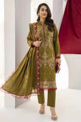 3PC LAWN EMBROIDERED SHIRT WITH LAWN EMBROIDERED READY TO WEAR DUPATTA-BIC-G01