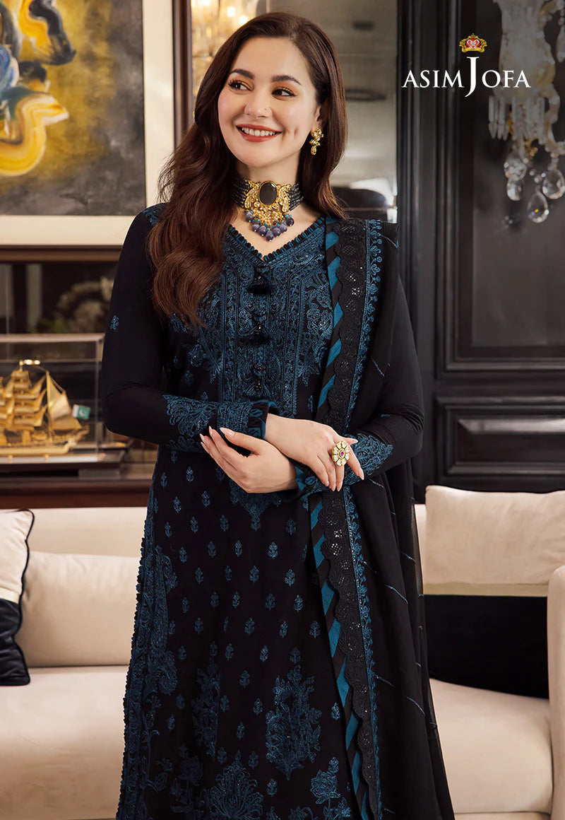 ASIM JOFA-3PC LAWN EMBROIDERED SHIRT WITH BAMBER CHIFFON EMBROIDERED DUPATTA AND LAWN TROUSER-BIC-3591